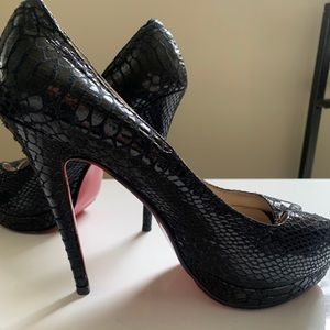 Louboutin Black Snakeskin Heels